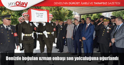 Denizde boğulan uzman onbaşı son yolculuğuna uğurlandı