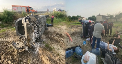 AYDIN'DA OTOMOBİL ŞARAMPOLE UÇTU: 2 YARALI  
