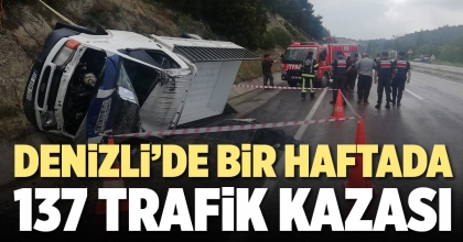 DENİZLİ'DE 1 HAFTADA 137 TRAFİK KAZASI MEYDANA GELDİ  
