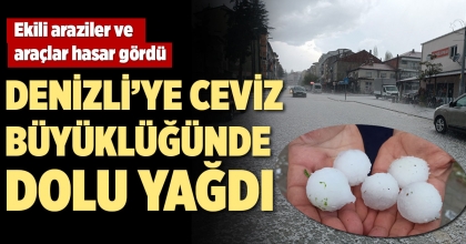 DENİZLİ'DE EKİLİ ARAZİLER VE ARAÇLAR DOLU NEDENİYLE HASAR GÖRDÜ