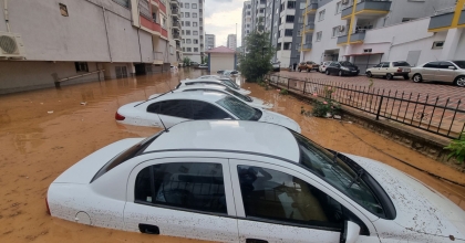 KOZAN'DA SEL FELAKETİ HAVADAN GÖRÜNTÜLENDİ