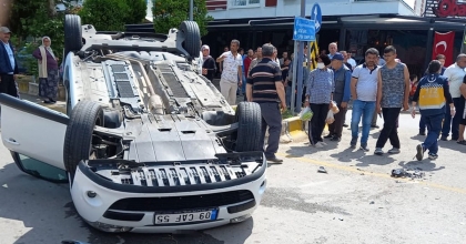 ŞEHRİN GÖBEĞİNDE TERS DÖNDÜ