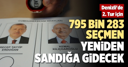 DENİZLİ'DE 2. TUR İÇİN 795 BİN 283 SEÇMEN YENİDEN SANDIĞA GİDECEK
