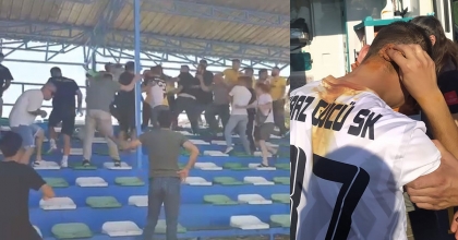 AMATÖR MAÇTA TARAFTARLAR ARASINDA CAMLI KAVGA