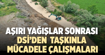 AŞIRI YAĞIŞLAR SONRASI DSİ’DEN TAŞKINLA MÜCADELE ÇALIŞMALARI