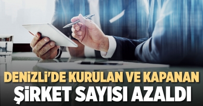 DENİZLİ'DE KURULAN VE KAPANAN ŞİRKET SAYISI AZALDI