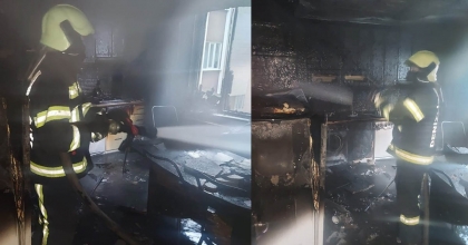 ALEVLER EVDEKİ EŞYALARI KÜLE ÇEVİRDİ