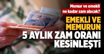EMEKLİ VE MEMURUN 5 AYLIK ZAM ORANI KESİNLEŞTİ