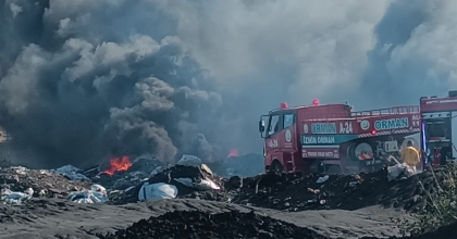 ATIK DEPOLAMA TESİSİNDE YANGIN