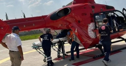 BOĞULMA TEHLİKESİ GEÇİREN GENÇ, HELİKOPTERLE MANİSA'YA SEVK EDİLDİ