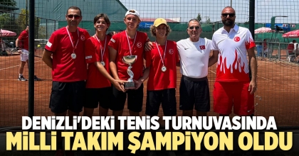 DENİZLİ'DEKİ TENİS TURNUVASINDA MİLLİ TAKIM ŞAMPİYON OLDU