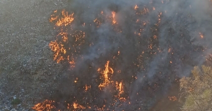 ESKİ ÇÖP DEPOLAMA ALANINDA YANGIN