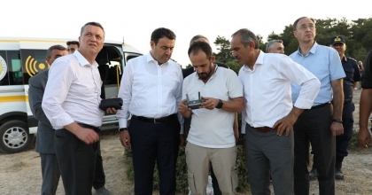 VALİ IŞIN YANGIN BÖLGESİNDE 