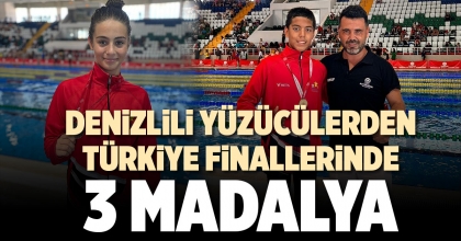 DENİZLİLİ YÜZÜCÜLERDEN TÜRKİYE FİNALLERİNDE 3 MADALYA  
