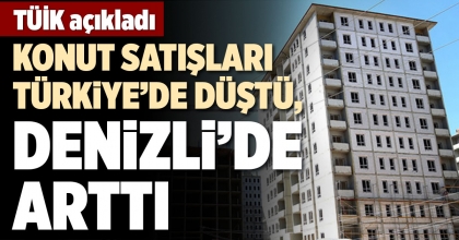 KONUT SATIŞLARI TÜRKİYE’DE DÜŞTÜ, DENİZLİ’DE ARTTI