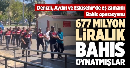 DENİZLİ, AYDIN VE ESKİŞEHİR’DE EŞ ZAMANLI  BAHİS OPERASYONU