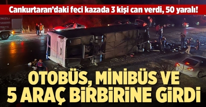CANKURTARAN’DA OTOBÜS, MİNİBÜS VE 5 ARAÇ BİRBİRİNE GİRDİ