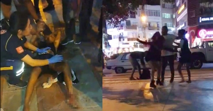 KADINLARIN KAVGASINDA KAN AKTI