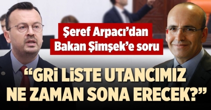 ŞEREF ARPACI’DAN BAKAN ŞİMSEK’E SORU “GRİ LİSTE UTANCIMIZ NE ZAMAN SONA ERECEK?”