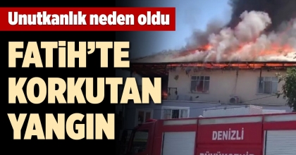 ÜÇ KATLI EVİN ÇATI KATINDA YANGIN ÇIKTI