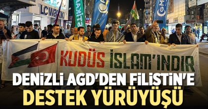 DENİZLİ AGD'DEN FİLİSTİN'E DESTEK YÜRÜYÜŞÜ