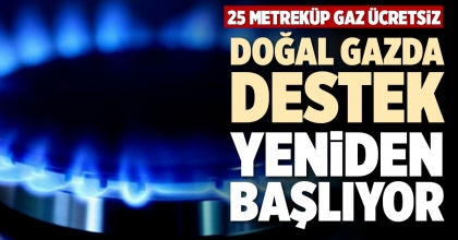 DOĞAL GAZDA DESTEK YENİDEN BAŞLIYOR