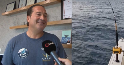 İZMİR’DE OLTAYA TAKILAN ORKİNOS 100 BİN LİRALIK OLTAYI GÖTÜRDÜ  