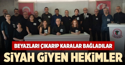 DENİZLİ'DE HEKİMLER BEYAZ ÖNLÜKLERİ ÇIKARIP SİYAH GİYDİ