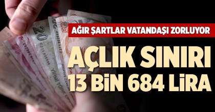 AÇLIK SINIRI 13 BİN 684 LİRA