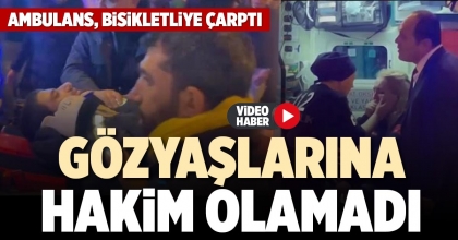 AMBULANS, BİSİKLETLİYE ÇARPTI