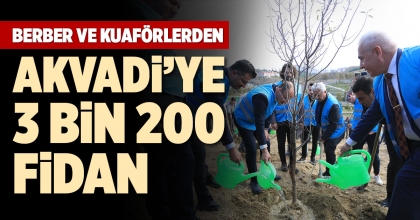 BERBER VE KUAFÖRLERDEN AKVADİ’YE 3 BİN 200 FİDAN