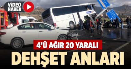 ÇARDAK'TA KAZA: 4’Ü AĞIR 20 YARALI