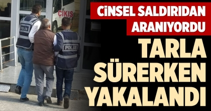 CİNSEL SALDIRIDAN ARANIYORDU, TARLA SÜRERKEN YAKALANDI