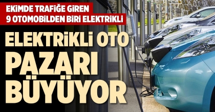 EKİMDE TRAFİĞE GİREN 9 OTOMOBİLDEN BİRİ ELEKTRİKLİ