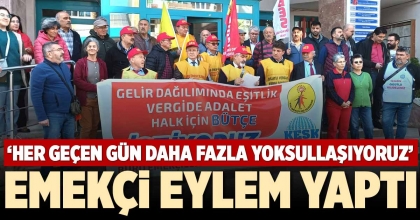 EMEKÇİ EYLEM YAPTI