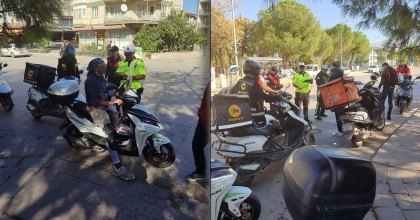 MOTOSİKLET SÜRÜCÜLERİ DENETLENDİ