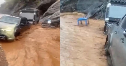 SEL SULARINA KAPILAN ARAÇLAR METRELERCE SÜRÜKLENDİ  