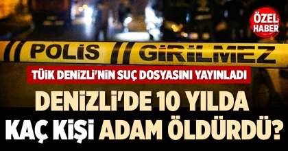TÜİK DENİZLİ'NİN 10 YILLIK SUÇ DOSYASINI YAYINLADI