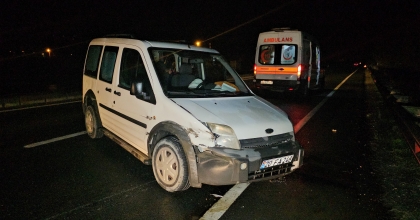 TİCARİ ARAÇ TAKLA ATTI