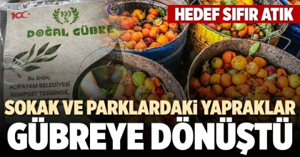 SOKAK VE PARKLARDAKİ YAPRAKLAR GÜBREYE DÖNÜŞTÜ