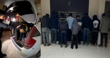 POLİS DURDURDUĞU OTOMOBİLDE YABANCI UYRUKLU 10 KİŞİ YAKALADI