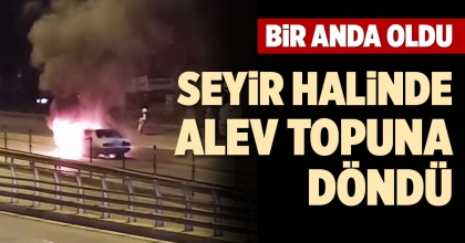 SEYİR HALİNDE ALEV TOPUNA DÖNDÜ