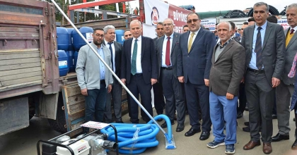 ALABALIK ÜRETİCİLERİNE HAVUZ SÜPÜRGESİ DESTEĞİ