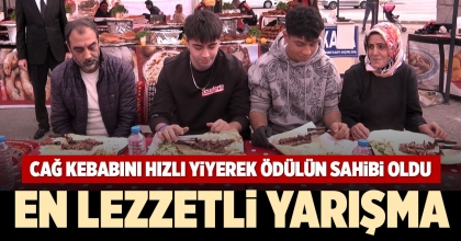 CAĞ KEBABINI HIZLI YİYEREK ÖDÜLÜN SAHİBİ OLDU