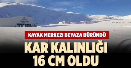 KAYAK MERKEZİ BEYAZA BÜRÜNDÜ