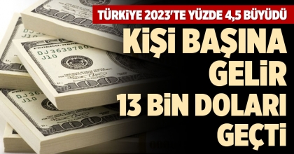 KİŞİ BAŞINA GELİR 13 BİN DOLARI GEÇTİ
