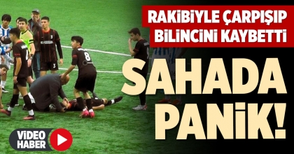 RAKİBİYLE ÇARPIŞIP BİLİNCİNİ KAYBETTİ