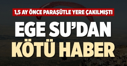 EGE SU’DAN KÖTÜ HABER