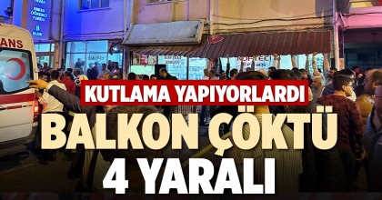 TAVAS'TA BALKON BÖYLE ÇÖKTÜ : 8 YARALI