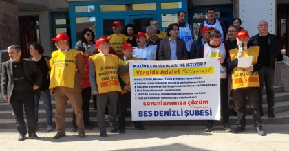 BÜRO EMEKÇİLERİ VERGİDE ADALET İSTEDİ